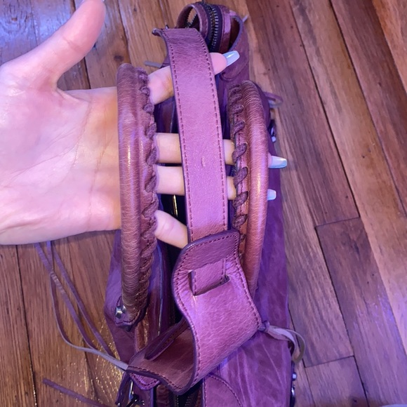 *SPECIAL EDITION* BALENCIAGA VIOLET LEATHER CITY BAG - Picture 6 of 9
